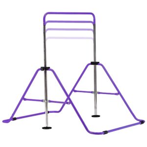 HYD-Parts Gymnastics Bar Kids, Junior Training Bar, Height Adjustable Horizontal Bars, Folding Gymnastics Bars Monkey Bars for Kids (Violet)