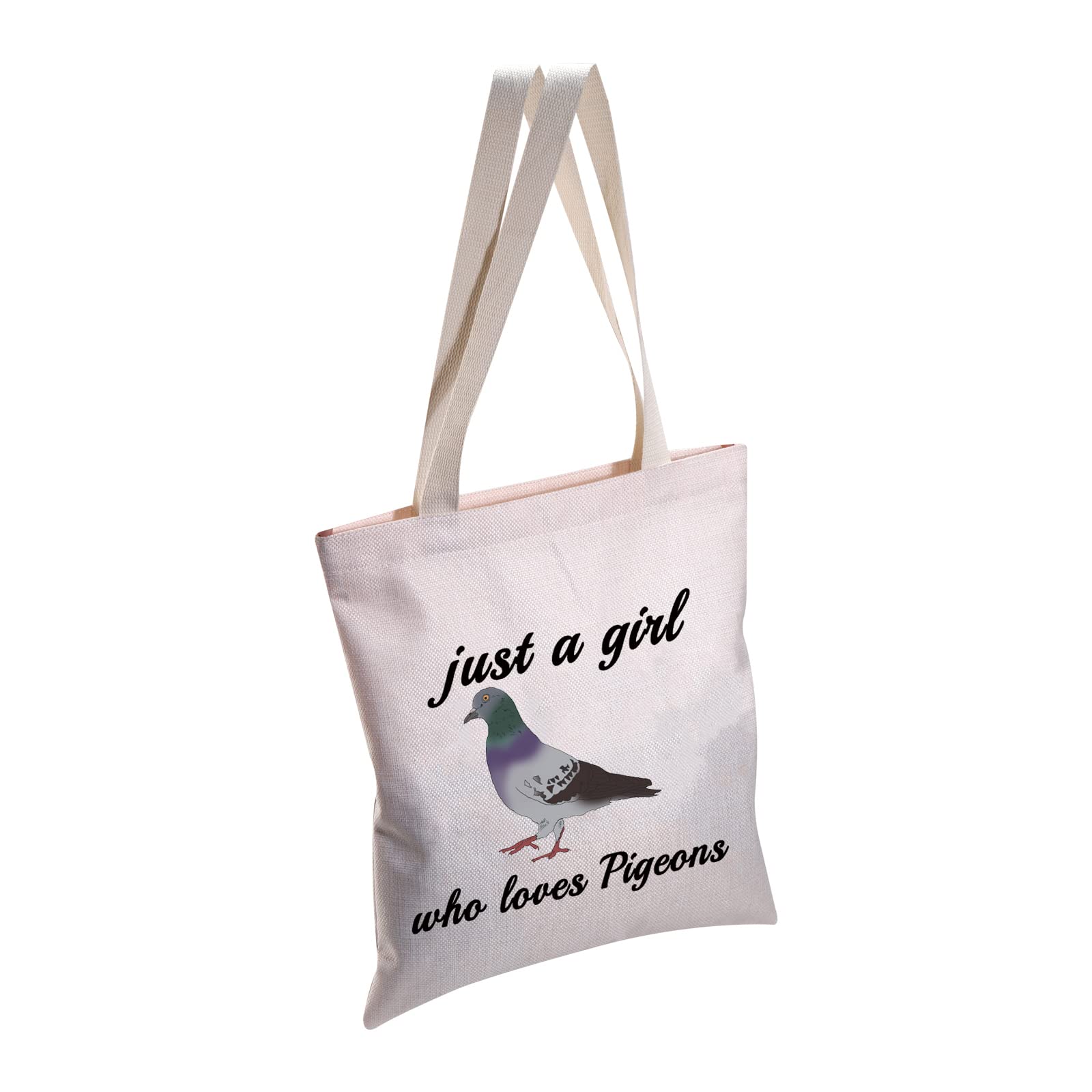 MBMSO Pigeon Tote Bag just a Girl who Loves Pigeons Gifts for Women Pigeon Lover Gift Shoulder Shopping Bag Bird Owner Gifts (Pigeons tote bag)