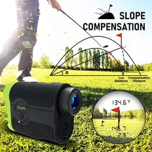 REVASRI Golf Rangefinder with Magnet, Slope Switch for Tournament Legal, Flagpole Lock and Vibration, 1000 Yards Rechargeable Range Finder for Golfing