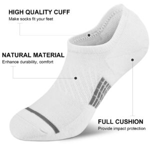 PAPLUS No Show Socks Men 6 Pairs, Non Slip Cushioned Low Cut Ankle Sock with Arch Support, Size 10-13