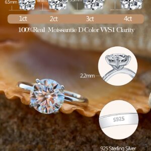 IMOLOVE 3ct Moissanite Engagement Ring Wedding Solitaire Ring for Women Lab Created Diamond Promise Ring for her-7-3CT