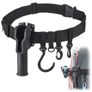 adjustable fishing wading belt with rod holder, fit waist up to 55"