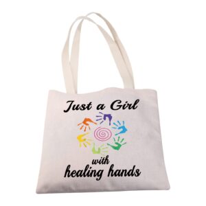 MBMSO Massage Therapist Tote Bag Physical Therapist Bag just a Gxx with Healing Hands Occupational Therapy Thank You Gifts (Massage Therapist tote bag)