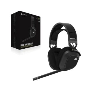 CORSAIR HS80 RGB Wireless Premium Gaming Headset with Spatial Audio - Works with Mac, PC, PS5, PS4 - Carbon (Renewed)