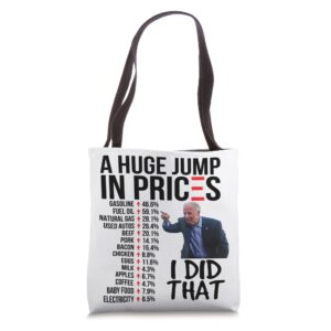 biden high prices inflation bad economy gas unemployment tote bag