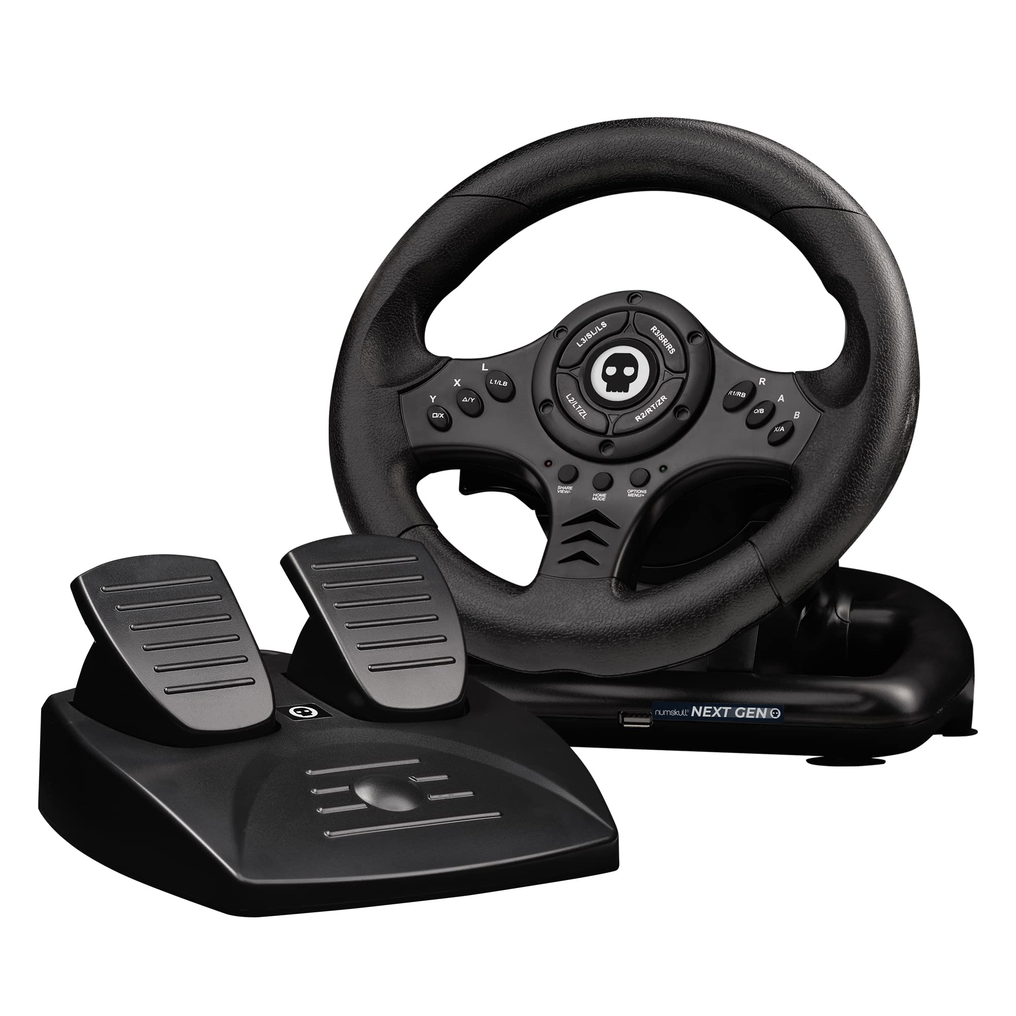 Numskull Next-Gen Multi Format Racing Wheel 2022 with Pedals - Compatible with Xbox Series X|S, Xbox One, PS4, Nintendo Switch and PC - Realistic Steering Wheel Controller Accessory