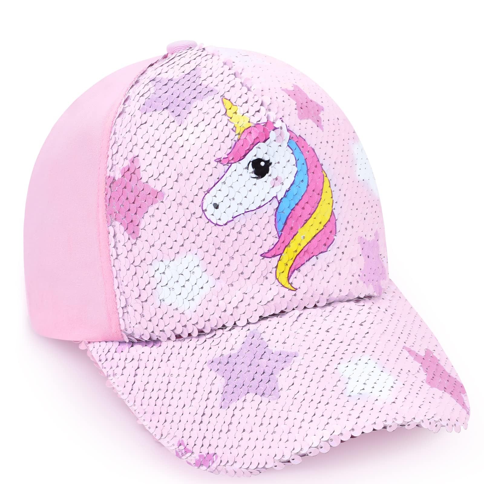 WAWSAM Kids Baseball Hat Unicorn Baseball Cap for Toddler Trucker Hat for Girls Ages 4-8 Adjustable Snapback Cap Pink