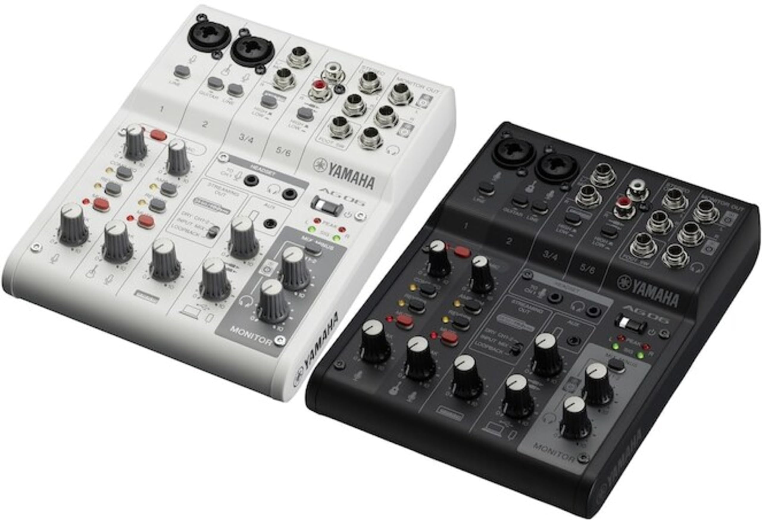 Yamaha AG06MK2 Black 6-Channel Live Streaming Loopback Mixer/USB Interface with Steinberg Software Suite