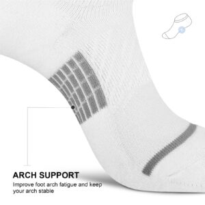 PAPLUS No Show Socks Men 6 Pairs, Non Slip Cushioned Low Cut Ankle Sock with Arch Support, Size 10-13