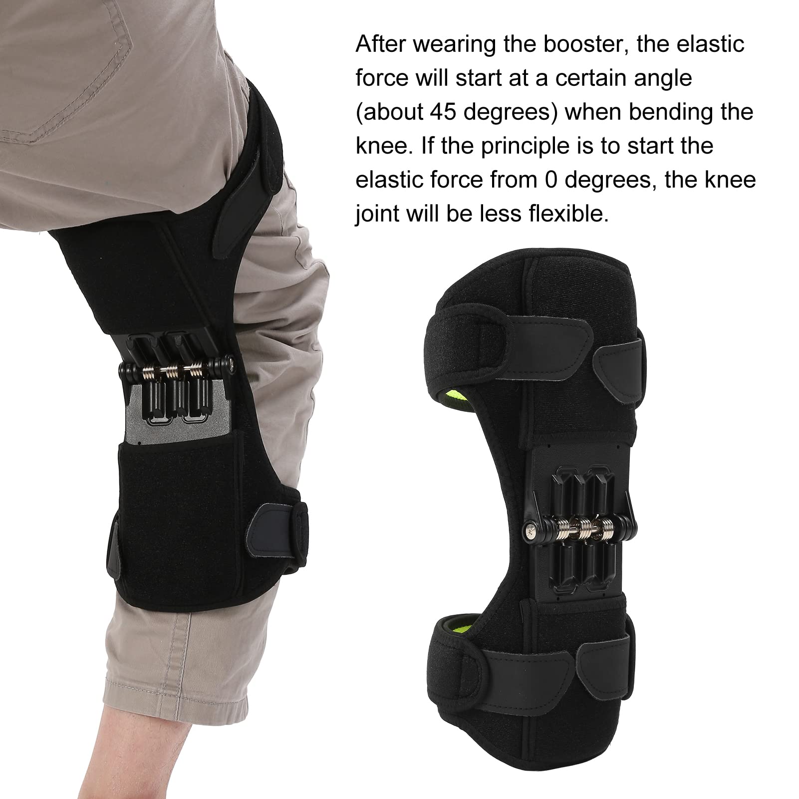 Dioche Spring Knee Brace - Universal Knee Booster - Spring Assisted Sports Mountaineering Support - Knee Wrap Patella with Excellent Materials for Knee