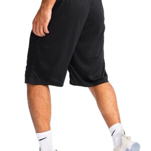 G Gradual Men's Basketball Shorts with Zipper Pockets Lightweight Quick Dry 11" long shorts for men Athletic Gym(Black,XL)