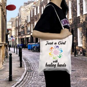 MBMSO Massage Therapist Tote Bag Physical Therapist Bag just a Gxx with Healing Hands Occupational Therapy Thank You Gifts (Massage Therapist tote bag)