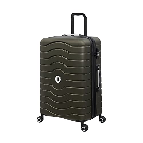 it luggage Intervolve 28" Hardside Checked 8 Wheel Expandable Spinner, Dark Olive