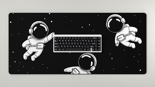 keycadets Gravity Gaming Mouse Pad, Large Desk Pad for Keyboard and Mouse, Non-Slip Mousepad Gaming Desk Mat with Foam Core, Anti-Fray Lock Stitching and Low Friction Cloth Surface (35.4” x 15.8”)