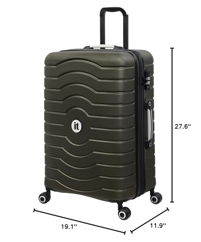 it luggage Intervolve 28" Hardside Checked 8 Wheel Expandable Spinner, Dark Olive