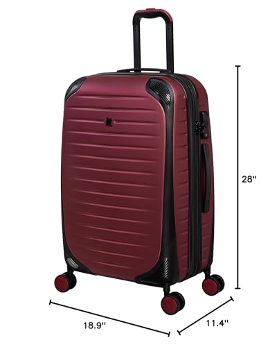 it luggage Lineal 28" Hardside Checked 8 Wheel Expandable Spinner, Red