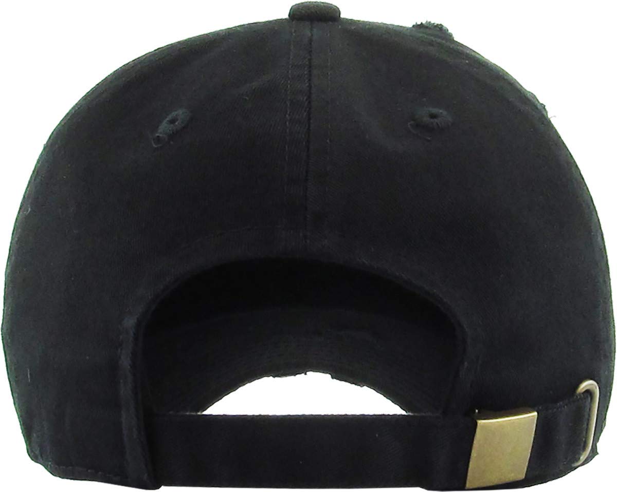 Distressed Baseball Cap KB4005 / Custom Hats/Embroidery Hats/Monogram Hats/Custom Caps (Black)