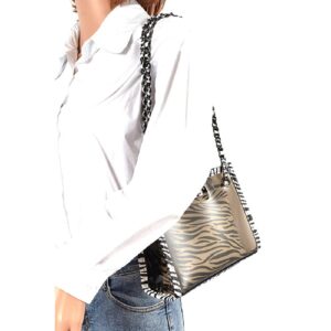 Stadium Approved Vegan Leather Snake Print Small Large Clear Tote Bag Purse (Small 2 in 1 Zebra Tote - Clear)