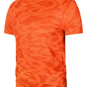 Workout Shirts Men Quick Dry-Short Sleeve Running Gym Shirt Athletic Fit Moisture Wicking Tees(Neon Orange,M)