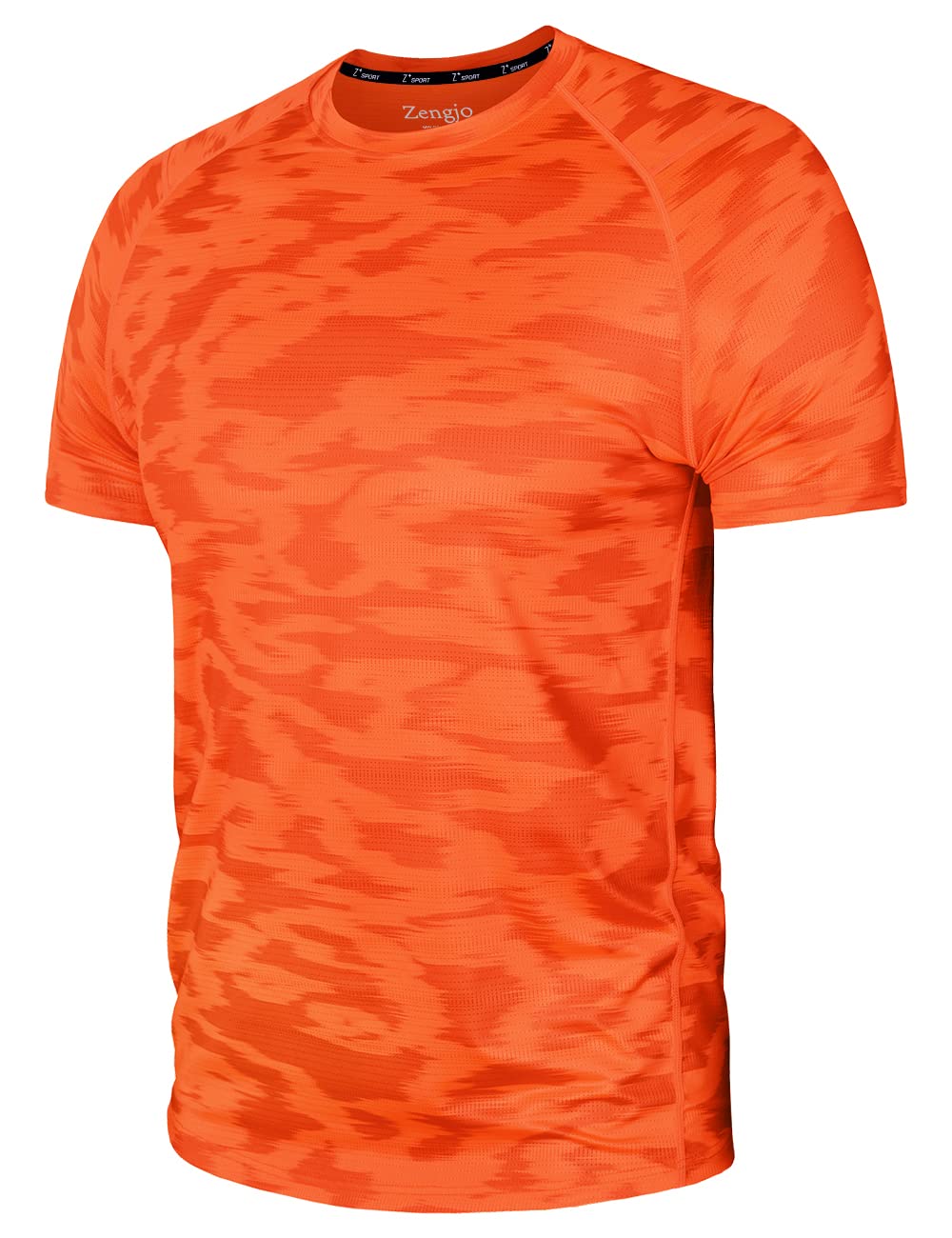 Workout Shirts Men Quick Dry-Short Sleeve Running Gym Shirt Athletic Fit Moisture Wicking Tees(Neon Orange,M)