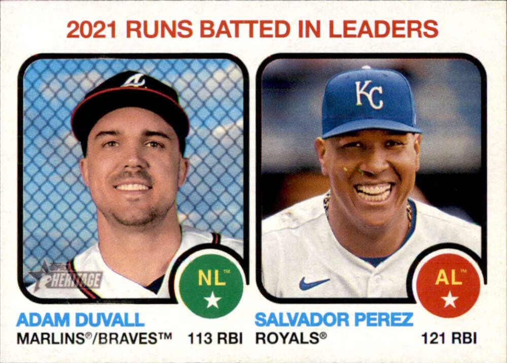 2022 Topps Heritage #62 Salvador Perez/Adam Duvall NM-MT Kansas City Royals/Atlanta Braves Baseball