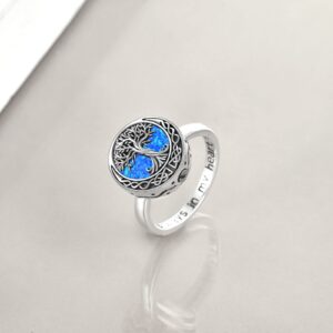 Tree of Life Urn Ring for Ashes Sterling Silver Celtic Knot Family Tree Memorial Keepsake Jewelry Always in My Heart Cremation Ring for Women Men