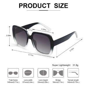 Myiaur Oversized Square Sunglasses for Women Polarized Sunglasses UV Protection for Wide Face for Outdoor Activities