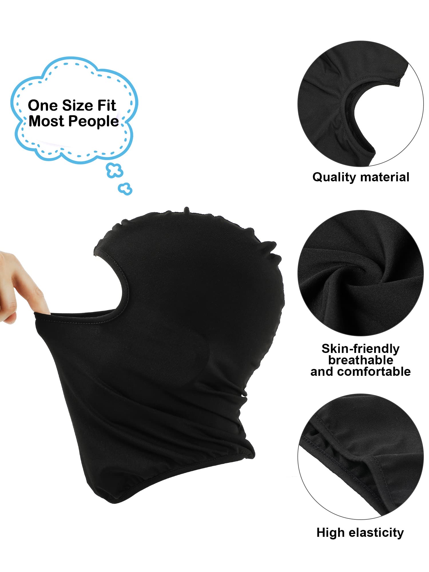 12 Pieces Sun Protection Balaclava Full Face Cover Sun UV Protection Face Protective Cover for Outdoor Sports (Black,Classic Style)