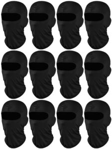 12 pieces sun protection balaclava full face cover sun uv protection face protective cover for outdoor sports (black,classic style)