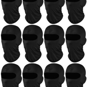 12 Pieces Sun Protection Balaclava Full Face Cover Sun UV Protection Face Protective Cover for Outdoor Sports (Black,Classic Style)