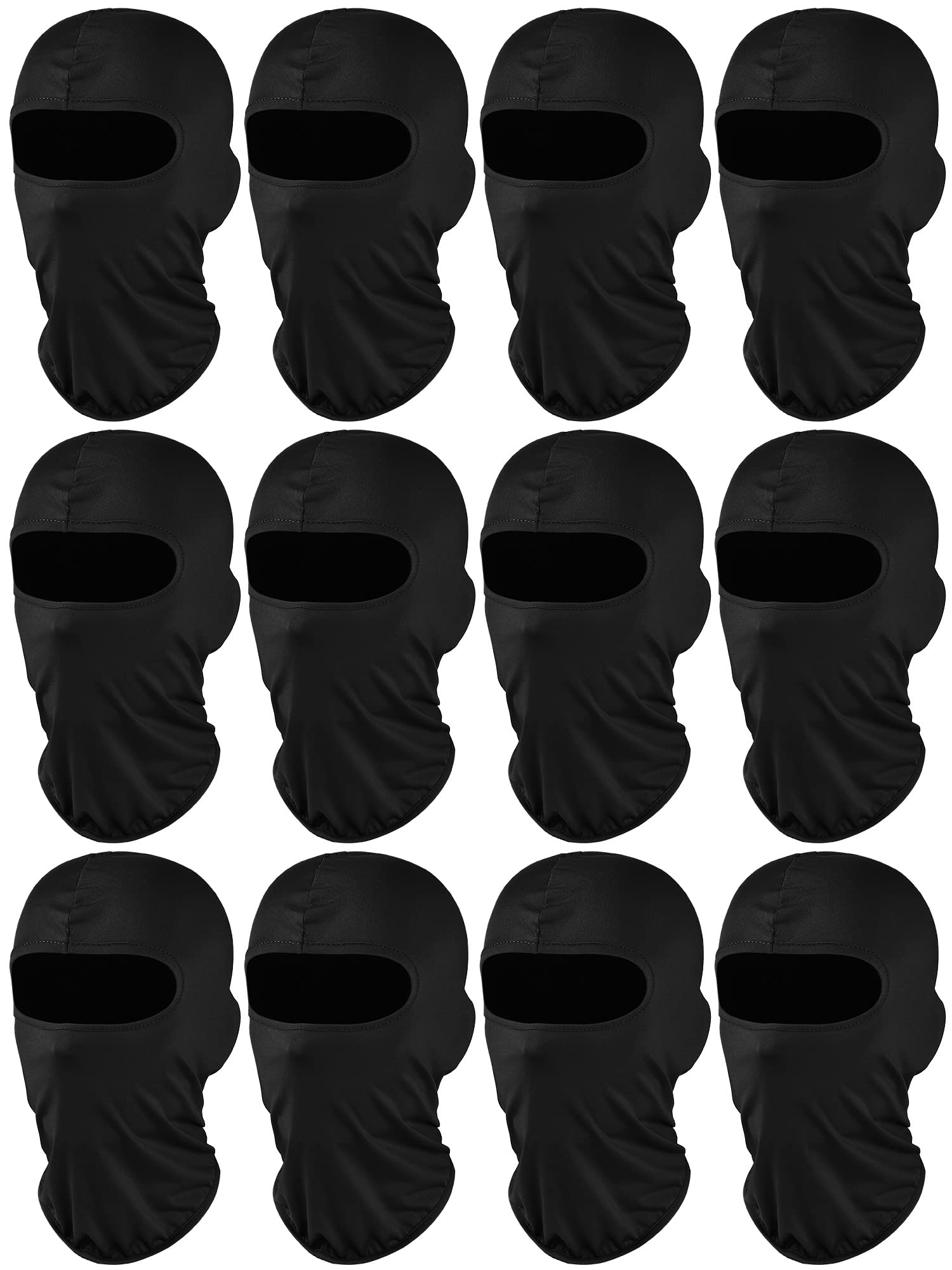 12 Pieces Sun Protection Balaclava Full Face Cover Sun UV Protection Face Protective Cover for Outdoor Sports (Black,Classic Style)