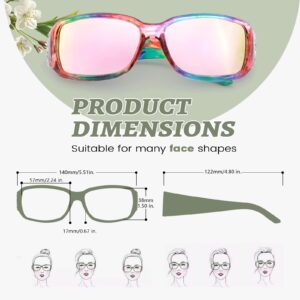 LVIOE Polarized Rhinestone Inspired Designer Sunglasses for Women Trendy Rectangle UV400 Shade LS907