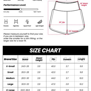 GYM RAINBOW Womens High Waisted Athletic Shorts Lightweight Quick Dry Workout Gym Running Shorts with Pockets(#1 Black,Large)