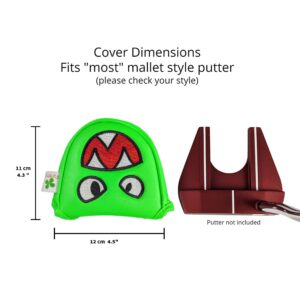 Foretra – Green Monster - Golf Putter Headcover Quality PU Leather Magnetic Closure for Mallet Style Putters Scotty Cameron Odyssey Taylormade Ping