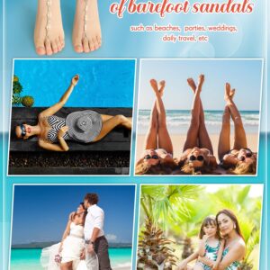 Fumete 12 Pcs Beach Barefoot Sandals Foot Jewelry Anklet Beach Wedding Foot Jewelry Toe Ring Anklet Bracelet Anklet Chain for Women (Classic Style)