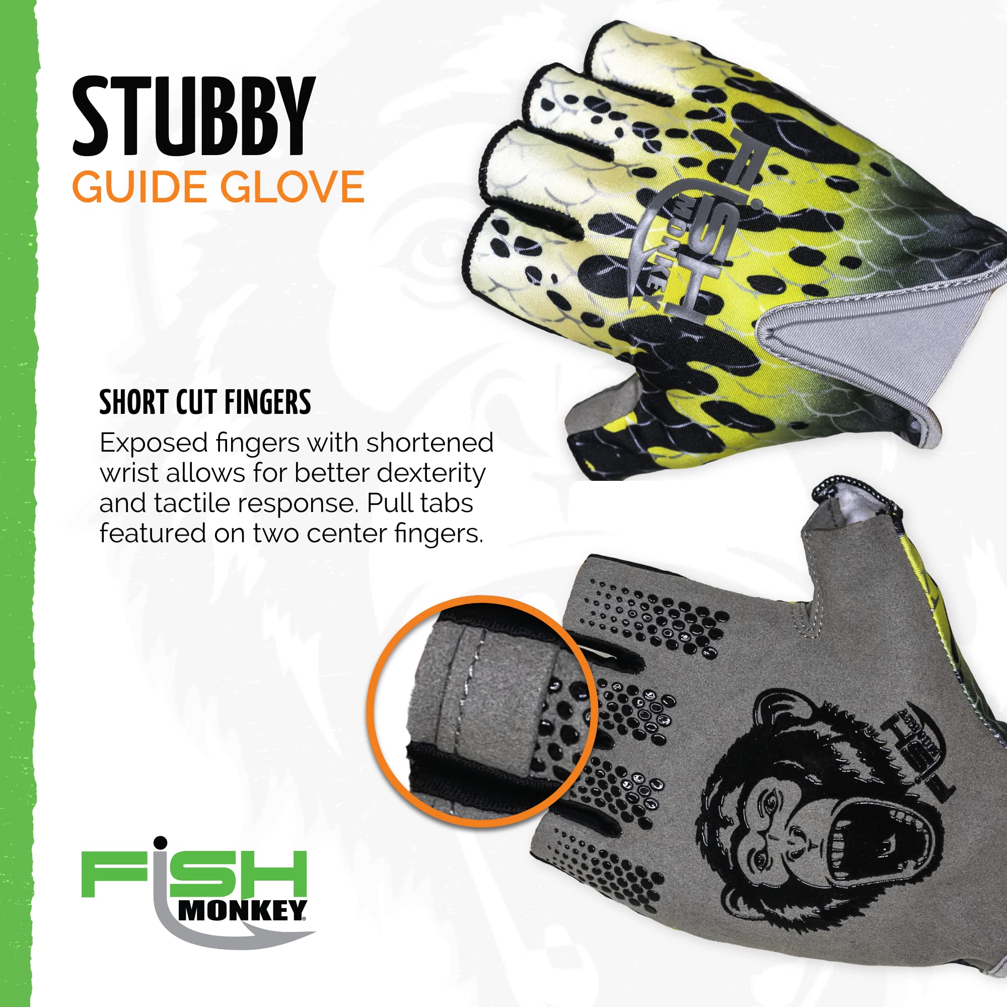 Fish Monkey FM18 Stubby Guide Glove- Bass, XX-Large