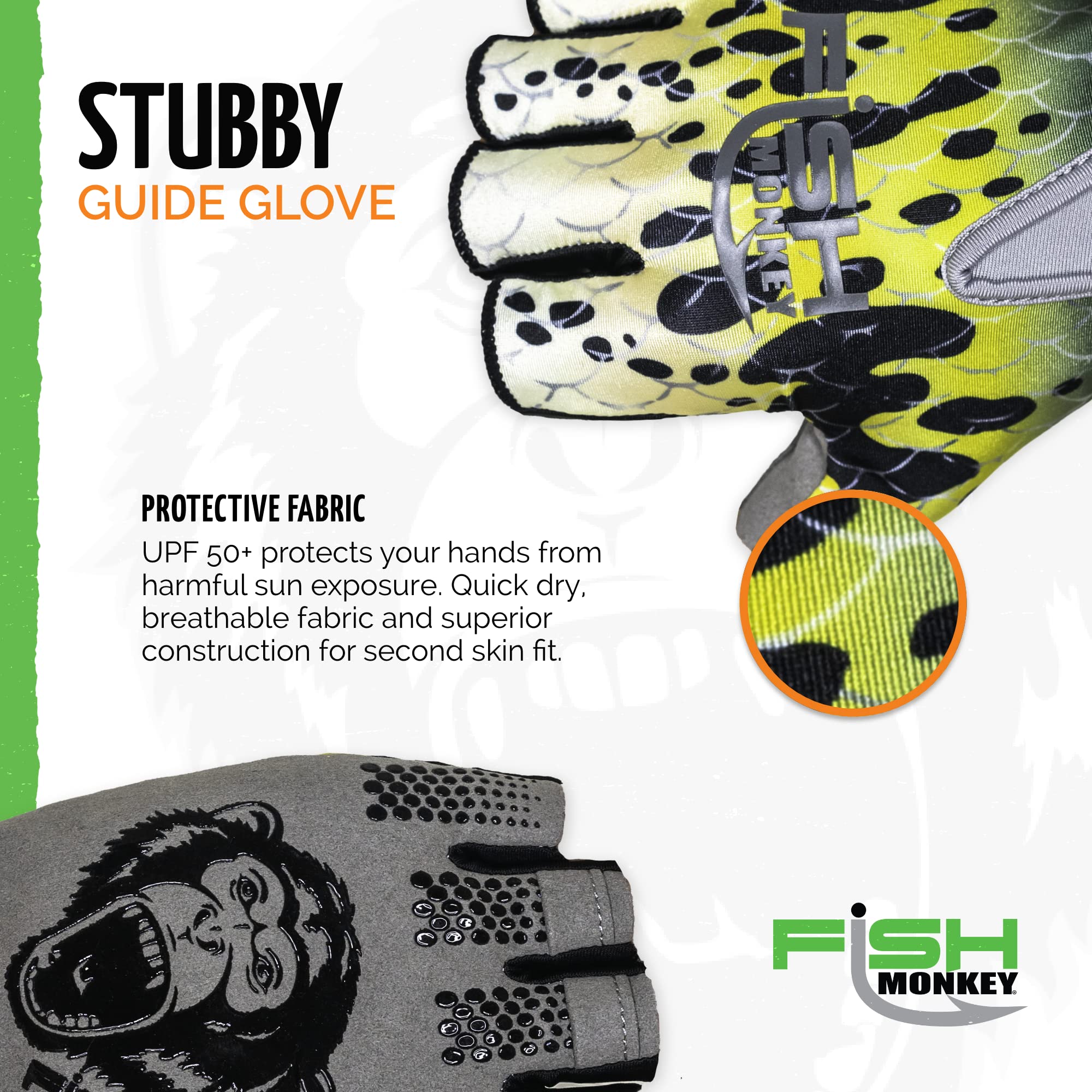 Fish Monkey FM18 Stubby Guide Glove- Bass, XX-Large