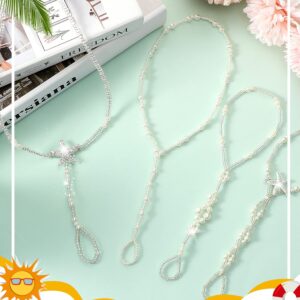 Fumete 12 Pcs Beach Barefoot Sandals Foot Jewelry Anklet Beach Wedding Foot Jewelry Toe Ring Anklet Bracelet Anklet Chain for Women (Classic Style)