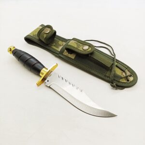 yatagan Survival Hunting Knife with Sheath-Rambo Knife-Tactical 11'' Full Tang Survival Rambo Fixed Blade-Machete Bowie-Knife for Camping, Outdoor, Bushcraft