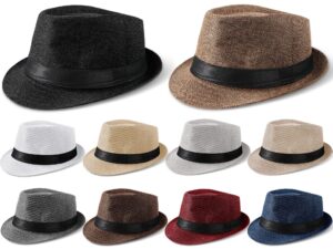 tarpop 10 pcs hats for men women with brim unisex newsies hat gangster cap 1920s party accessories (mixed colors, simple style)