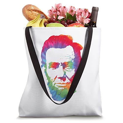 Abe Abraham Lincoln Tie Dye Retro President 4th Of July Tote Bag