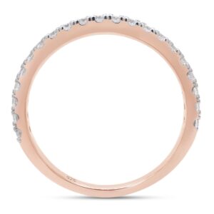 SAVEARTH DIAMONDS 2/5 cttw Round Cut Lab Created Moissanite Diamond Half Eternity Wedding Band Ring In 14K Rose Gold Over Sterling Silver (VVS1 Clarity, 0.40 Cttw) Ring Size-8.5