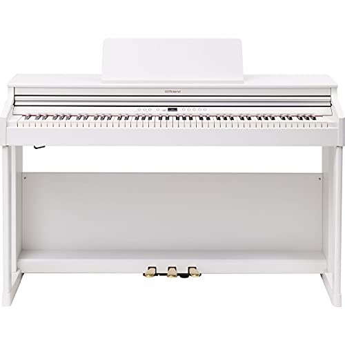 Roland RP701 88-Key SuperNATURAL Classic Digital Piano, with Bench & Stand, White Bundle with Studio Monitor Headphones