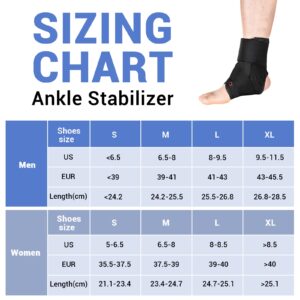 GINTRON Ankle Brace for Women Men 2022, Adjustable Lace Up Ankle Support for Sprained Ankle, Custom Fit Ankle Stabilizer for Basketball Running Volleyball Injury Recovery Ankle Splint Protector