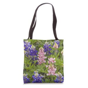 Texas Rose colored Bluebonnets phone accessories Tote Bag