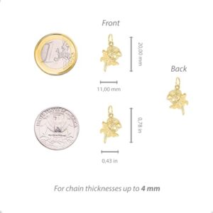 Lucchetta - Women's Rose Flower Pendant Charm Solid Yellow Gold | Romantic Jewelry from Italy for Her