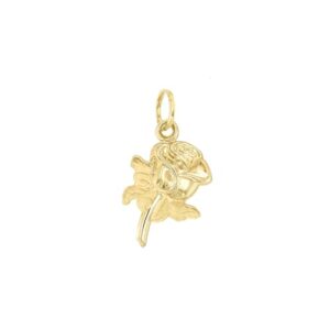 Lucchetta - Women's Rose Flower Pendant Charm Solid Yellow Gold | Romantic Jewelry from Italy for Her