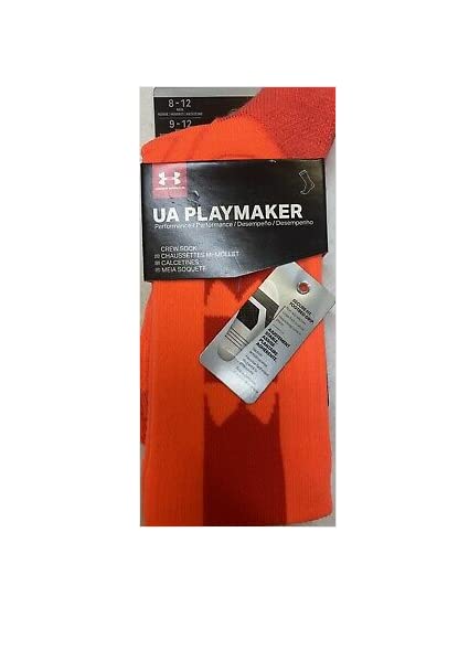 Under Armour Playmaker Men's Crew Socks, Large (8-12)- Beta Red, 1 Pair