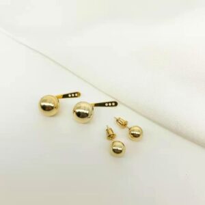 Surrounded Forest 18K Double Ball Jacket Earrings for Women Front Back 2 in 1 Stud Earrings Gold Ball Earrings