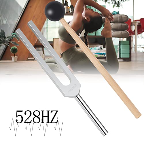 Soulmate Tuning Fork 528 Hz Tuning Forks for Healing with Silicone Hammer and Cleaning Cloth Chakra DNA Repair Sound Healing Musical Instrument Tuning Fork